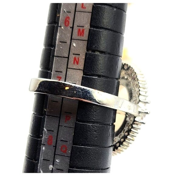 Silver Tone Faux Opal Ring - Size 7 - Picture 4 of 6